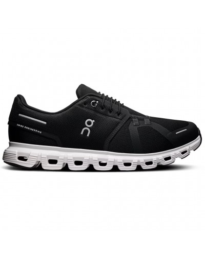 On Cloud 6 Men's Running Shoes, Black/White