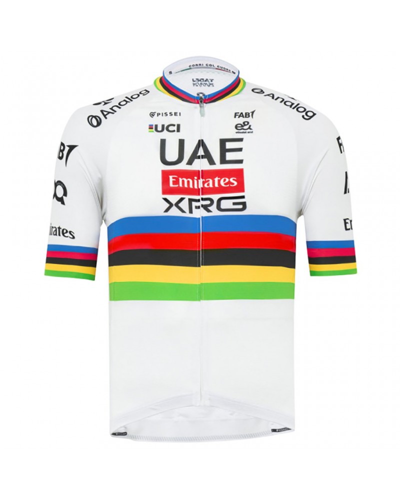 Pissei UAE Emirates XRG 2025 Tadej Poga?ar Replica Men's Short Sleeve Cycling Jersey, White
