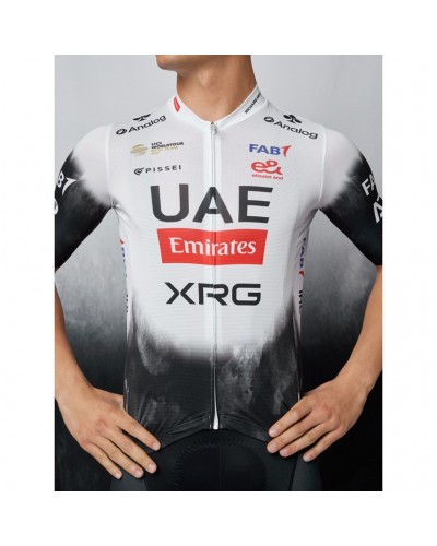 Pissei UAE Emirates XRG 2025 Team Replica Men's Short Sleeve Cycling Jersey, White