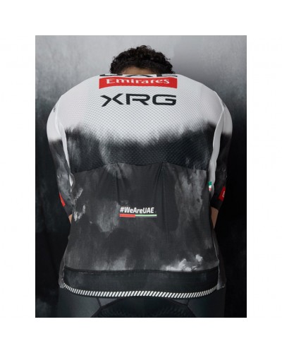 Pissei UAE Emirates XRG 2025 Team Replica Maglia Maniche Corte Full Zip Uomo, Bianco