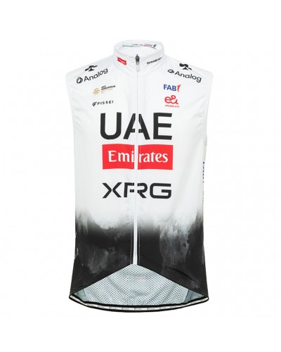 Pissei UAE Emirates XRG 2025 Team Replica Gilet Full Zip Uomo, Bianco