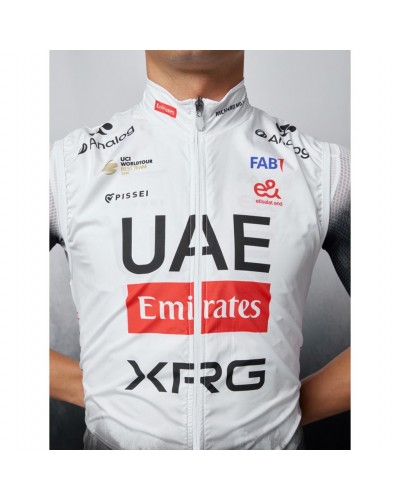 Pissei UAE Emirates XRG 2025 Team Replica Men's Cycling Vest, White