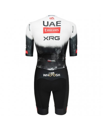 Pissei Tirreno4 UAE Emirates XRG 2025 Men's Short Sleeve Cycling Skinsuit, White