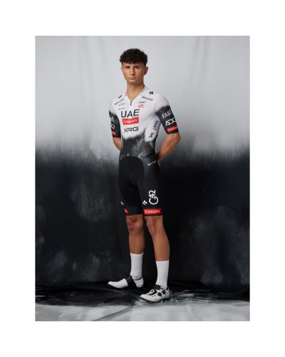 Pissei Tirreno4 UAE Emirates XRG 2025 Men's Short Sleeve Cycling Skinsuit, White