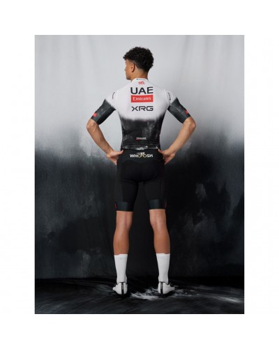 Pissei Tirreno4 UAE Emirates XRG 2025 Men's Short Sleeve Cycling Skinsuit, White