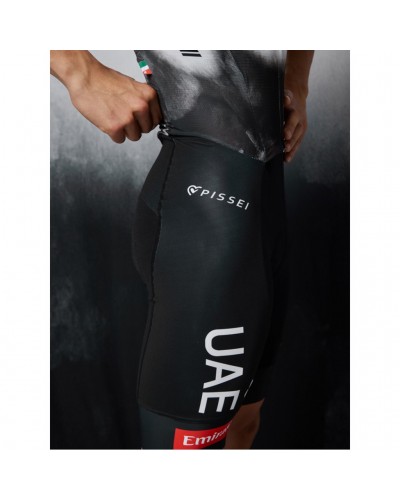 Pissei Tirreno4 UAE Emirates XRG 2025 Men's Short Sleeve Cycling Skinsuit, White