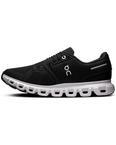 On Cloud 6 Women's Running Shoes, Black/White