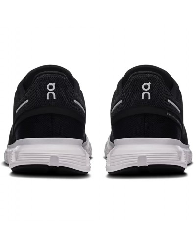 On Cloud 6 Women's Running Shoes, Black/White