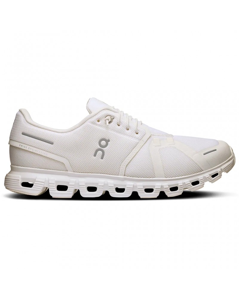 On Cloud 6 Men's Running Shoes, White/White