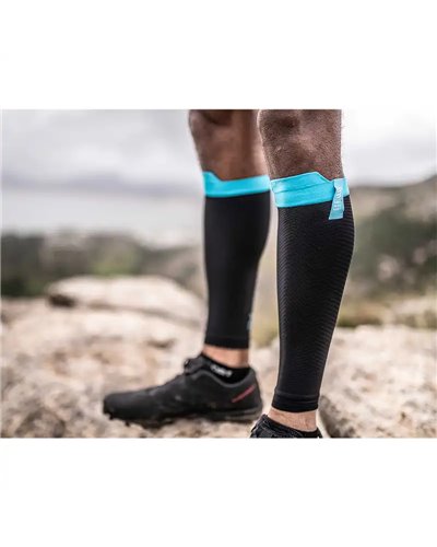 Compressport R2 Oxygen Gambaletti a Compressione, Nero