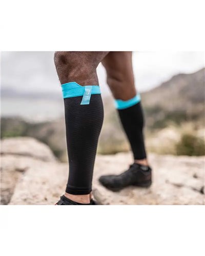 Compressport R2 Oxygen Gambaletti a Compressione, Nero