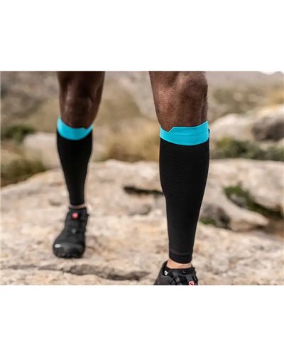 Compressport R2 Oxygen Gambaletti a Compressione, Nero