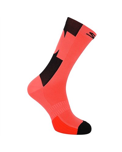Sidi Confusum Cycling Socks 18 cm N.382, Coral/Black