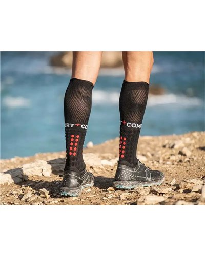 Compressport Full Socks Run Calze a Compressione, Nero