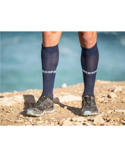 Compressport Full Socks Run Calze a Compressione, Blu