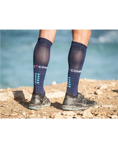 Compressport Full Socks Run Calze a Compressione, Blu