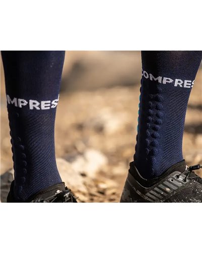 Compressport Full Socks Run Calze a Compressione, Blu