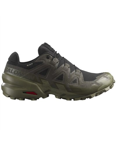 Salomon Speedcross 6 GTX Gore-Tex Men's Trail Running Shoes, Black/Peat/Deep Lichen Green