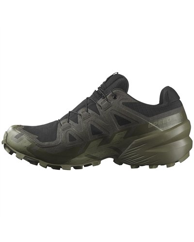 Salomon Speedcross 6 GTX Gore-Tex Men's Trail Running Shoes, Black/Peat/Deep Lichen Green