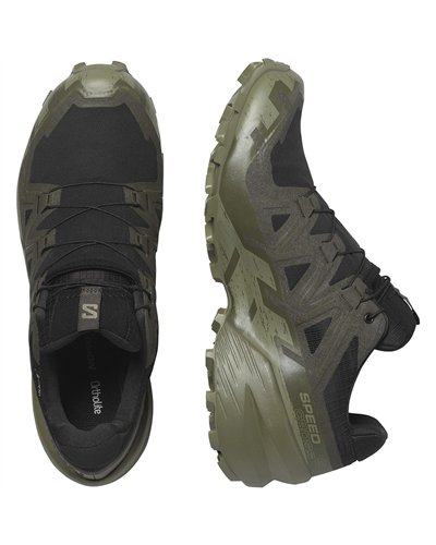 Salomon Speedcross 6 GTX Gore-Tex Men's Trail Running Shoes, Black/Peat/Deep Lichen Green