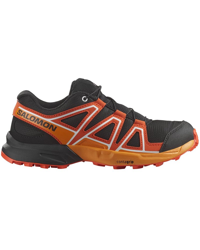 Salomon Speedcross Junior Shoes, Black/Cherry Tomato/Turmeric