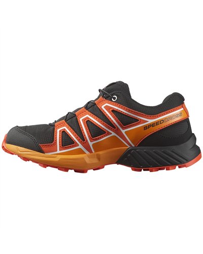 Salomon Speedcross Junior Shoes, Black/Cherry Tomato/Turmeric