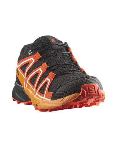 Salomon Speedcross Junior Shoes, Black/Cherry Tomato/Turmeric
