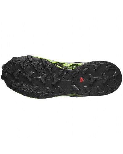 Salomon Speedcross 6 GTX Gore-Tex Men's Trail Running Shoes, Black/Alloy/Green Gecko