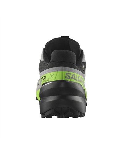 Salomon Speedcross 6 GTX Gore-Tex Men's Trail Running Shoes, Black/Alloy/Green Gecko