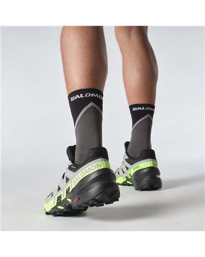 Salomon Speedcross 6 GTX Gore-Tex Men's Trail Running Shoes, Black/Alloy/Green Gecko
