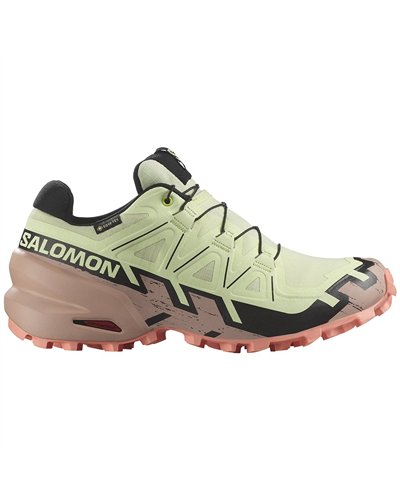 Salomon Speedcross 6 GTX Gore-Tex Women's Trail Running Shoes, Lime Cream/Mahogany Rose/Black