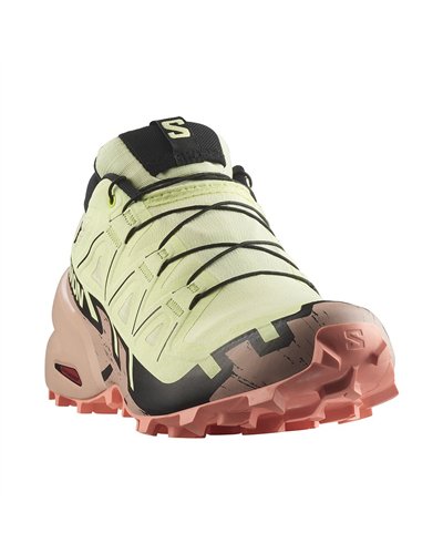 Salomon Speedcross 6 GTX Gore-Tex Women's Trail Running Shoes, Lime Cream/Mahogany Rose/Black