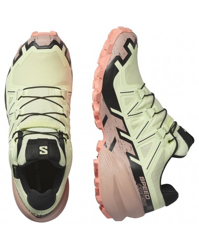 Salomon Speedcross 6 GTX Gore-Tex Women's Trail Running Shoes, Lime Cream/Mahogany Rose/Black