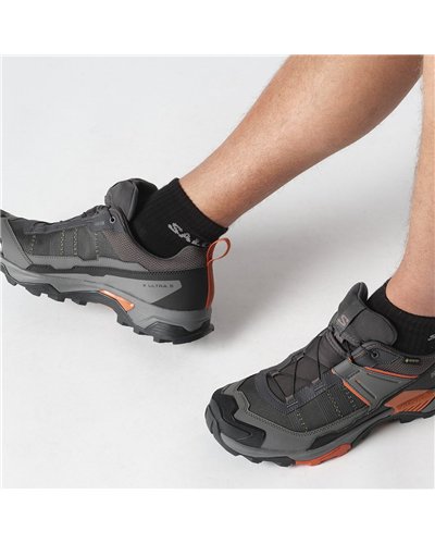 Salomon X Ultra 5 GTX Gore-Tex Men's Trekking Shoes, Asphalt/Castlerock/Burnt Ochre