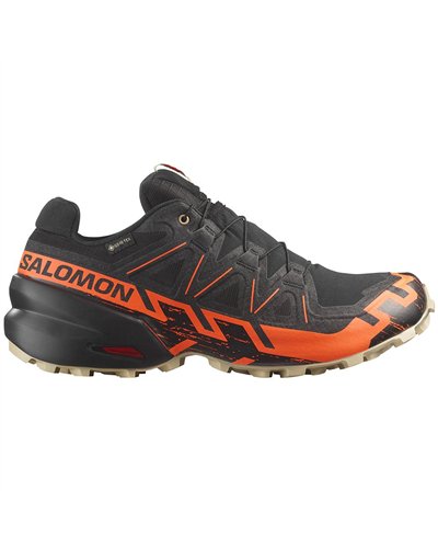 Salomon Speedcross 6 GTX Gore-Tex Men's Trail Running Shoes, Black/Shocking Orange/White Pepper