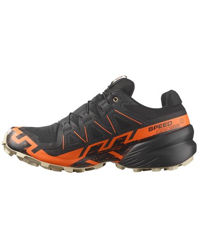 Salomon Speedcross 6 GTX Gore-Tex Scarpe Trail Running Uomo, Black/Shocking Orange/White Pepper