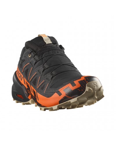 Salomon Speedcross 6 GTX Gore-Tex Scarpe Trail Running Uomo, Black/Shocking Orange/White Pepper