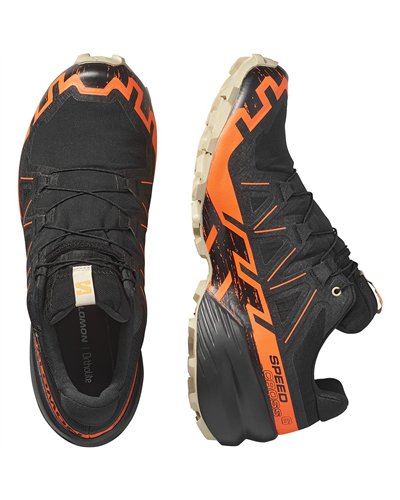 Salomon Speedcross 6 GTX Gore-Tex Scarpe Trail Running Uomo, Black/Shocking Orange/White Pepper
