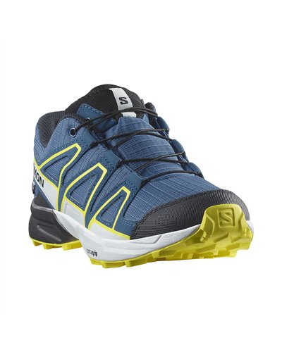 Salomon Speedcross CSWP Waterproof Junior Shoes, Dark Navy/Dark Blue/Blazing Yellow