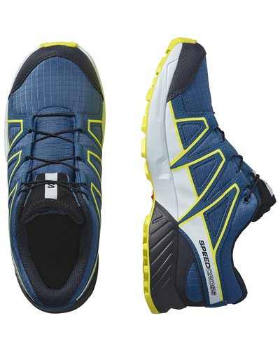Salomon Speedcross CSWP Waterproof Junior Shoes, Dark Navy/Dark Blue/Blazing Yellow