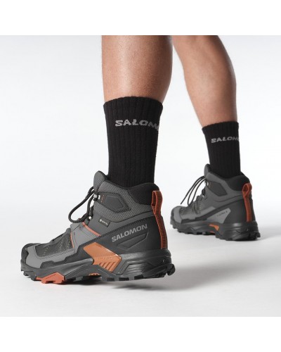 Salomon X Ultra 5 Mid GTX Gore-Tex Men's Trekking Boots, Asphalt/Castlerock/Burnt Ochre
