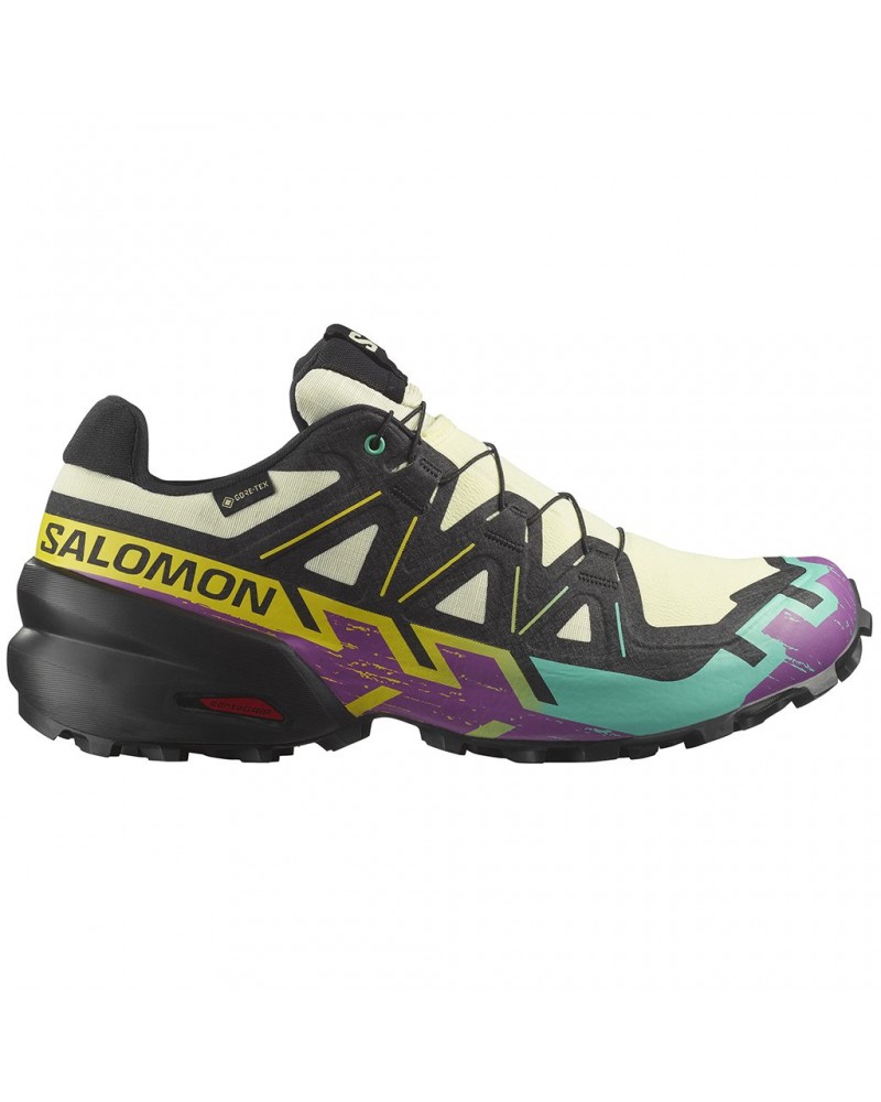 Salomon Speedcross 6 GTX Gore-Tex Men's Trail Running Shoes, Transparent Yellow/Black/Waterfall