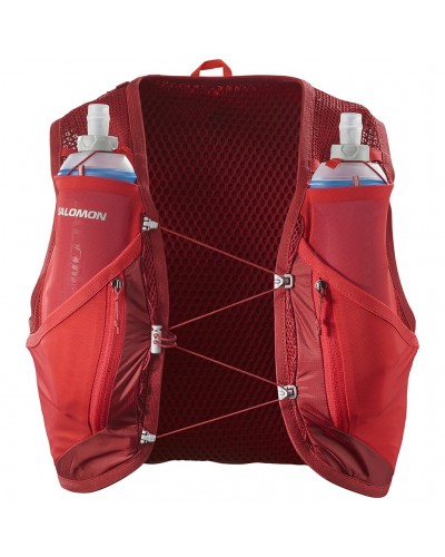 Salomon Active Skin 12 Set Hydration Running Pack/Vest, Red Dahlia/High Risk Red (2 500 ml Soft Flask Included)