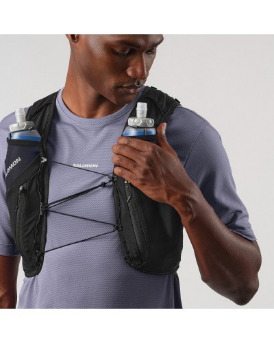 Salomon ADV Skin 12 Set Zaino Gilet Idrico Running, Black (2 Soft Flask da 500 ml Incluse)