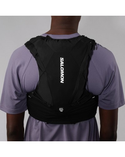 Salomon ADV Skin 12 Set Zaino Gilet Idrico Running, Black (2 Soft Flask da 500 ml Incluse)