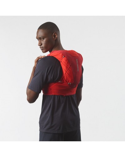 Salomon ADV Skin 12 Set Zaino Gilet Idrico Running, Flame Scarlet/Haute Red (2 Soft Flask da 500 ml Incluse)