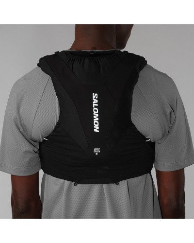 Salomon ADV Skin 5 Set Zaino Gilet Idrico Running, Black (2 Soft Flask da 500 ml Incluse)