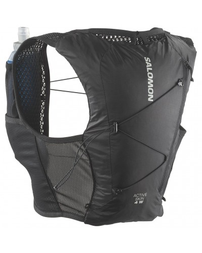 Salomon Active Skin 4 Set Women's Hydration Running Pack/Vest, Black/Metal (2 500 ml Soft Flask Included)