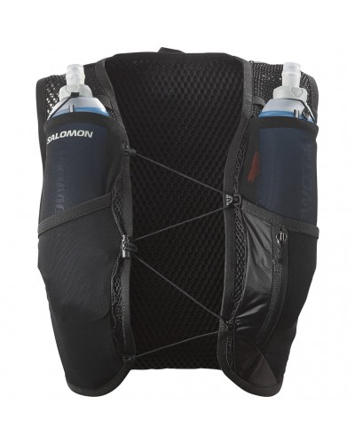 Salomon Active Skin 4 Set Women's Hydration Running Pack/Vest, Black/Metal (2 500 ml Soft Flask Included)