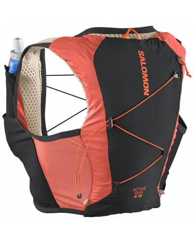 Salomon Active Skin 4 Set Women's Hydration Running Pack/Vest, Emerglow/Black (2 500 ml Soft Flask Included)